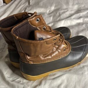 Sperry Men's Tan and Black Rain Boots